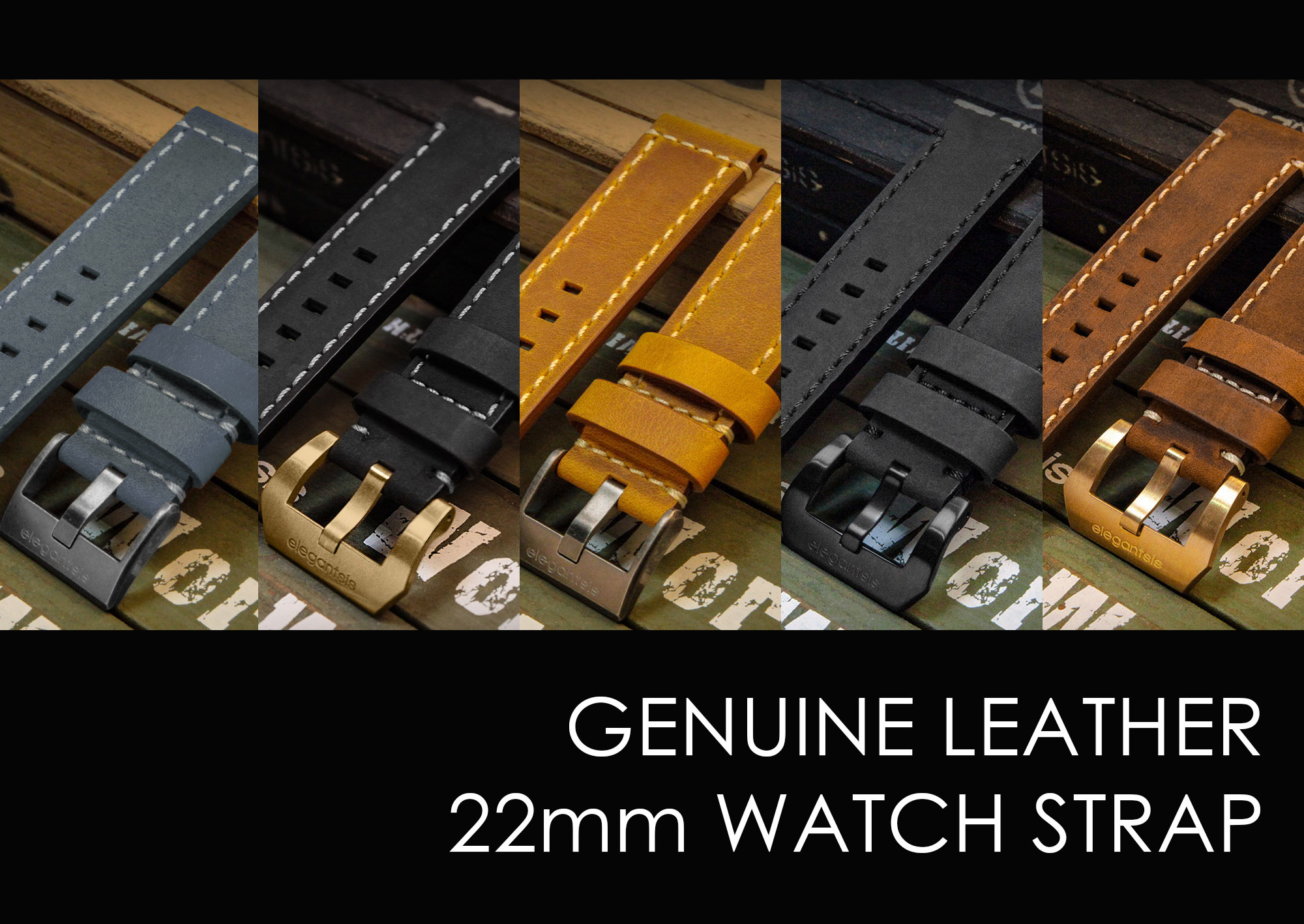 22mm 皮革錶帶